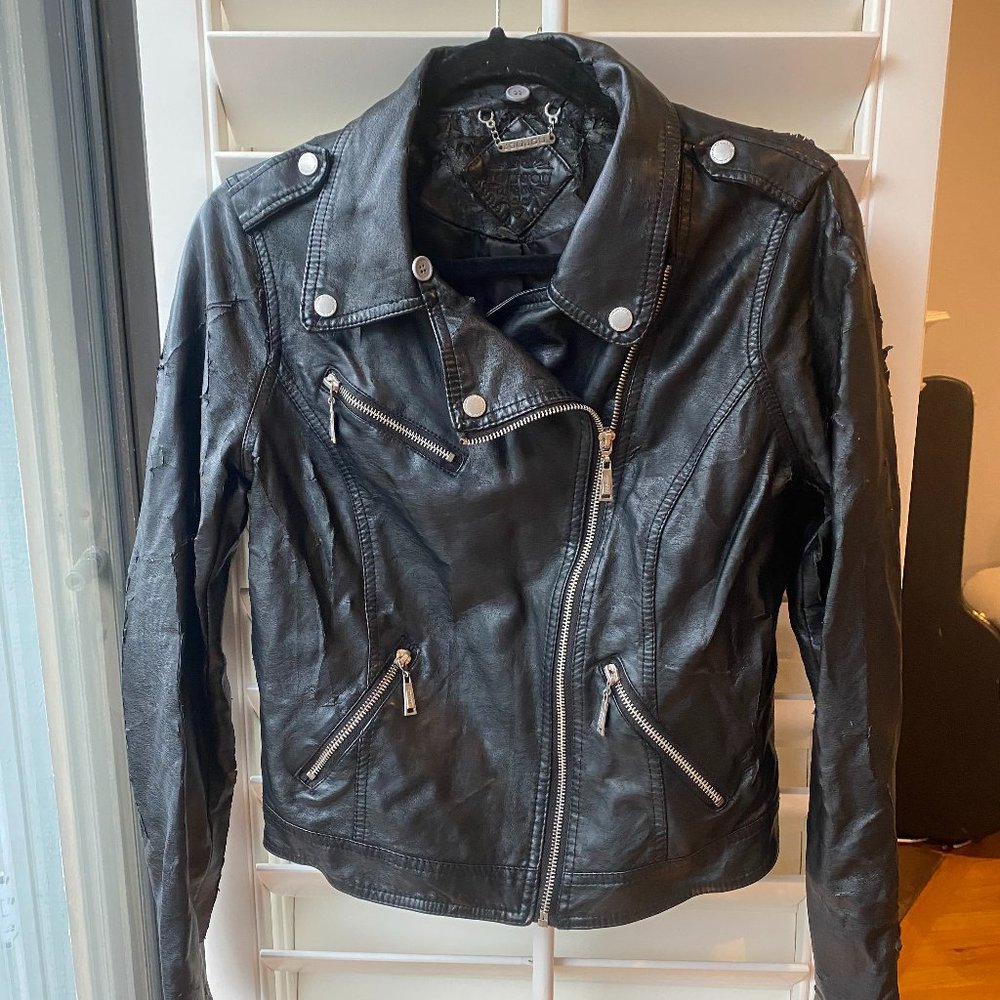 Distressed Pleather Jacket - Size S-M Unisex